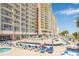 Resort-style pool area with plenty of seating for sunbathers on a sunny day at 2801 S Ocean Blvd. # 535, North Myrtle Beach, SC 29582