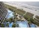 Aerial view of pools, beach and ocean at 4800 S Ocean Blvd. # 1221, North Myrtle Beach, SC 29582