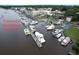 Downtown Georgetown waterfront with multiple boats and docks at 514 Palm St., Georgetown, SC 29440