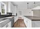 Modern kitchen with stainless steel appliances, black backsplash, and white cabinets at 565 Kent Rd., Georgetown, SC 29440