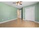 Bedroom features neutral walls, wood-look floors, and a closet at 568 Rosedale Dr., Aynor, SC 29511
