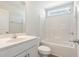 Bathroom featuring a single sink vanity and shower tub combination at 605 Lightwood Dr., Conway, SC 29526