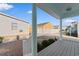View from front porch to the backyard and detached garage at 613B 3Rd Ave. S, North Myrtle Beach, SC 29582