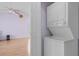 Conveniently located laundry area with stackable washer and dryer at 613B 3Rd Ave. S, North Myrtle Beach, SC 29582