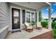 Inviting front porch featuring a seating area with two chairs and a plant, creating a cozy and welcoming entrance at 620 Lorenzo Dr. # 620, North Myrtle Beach, SC 29582