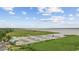 Aerial view of the marina, showcasing boat slips, waterway, and surrounding green space at 64 Bamboo Loop # 161, Georgetown, SC 29440