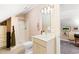 Upstairs bathroom with tiled floors and a standing shower at 6572 Wellington Dr., Murrells Inlet, SC 29576