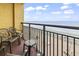 Enjoy the scenic ocean views from this spacious balcony, complete with cozy seating at 6900 North Ocean Blvd. # 938, Myrtle Beach, SC 29572