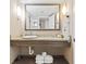 Clean bathroom vanity with ample counter space, convenient storage, and modern lighting at 6900 North Ocean Blvd. # 938, Myrtle Beach, SC 29572