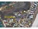 Aerial view showcasing the property's location near the beach and community pool at 1582 South Waccamaw Dr. # 56, Garden City Beach, SC 29576