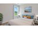 Cozy bedroom featuring a serene view of the lake and a comfortable bed with stylish pillows at 182 Foxford Dr., Conway, SC 29526