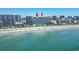 Beautiful aerial view of buildings next to the beach with people enjoying the ocean at 201 N 74Th Ave. N # 2249/2250, Myrtle Beach, SC 29572