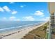 Panoramic ocean view, showcasing the beach and water at 201 S Ocean Blvd. # 1106, North Myrtle Beach, SC 29582