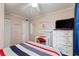 Nautical-themed bedroom with a work desk, dresser, and cozy ambiance for a relaxing stay at 202 North Ocean Blvd. # 109, North Myrtle Beach, SC 29582