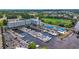 Aerial view of a waterfront community with many boat slips at 214 Olde Harbour Ct, Little River, SC 29566