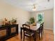 Bright dining room features natural light and a decorative ceiling fan at 3721 Ed Smith Ave., Myrtle Beach, SC 29588