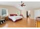 Spacious main bedroom with high ceilings, wood floors, and walk-in closet access at 3721 Ed Smith Ave., Myrtle Beach, SC 29588