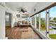 Living room with hardwood floors, water views, and coastal decor at 39 Newport St., Ocean Isle Beach, NC 28469