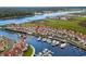 Panoramic aerial view of waterfront condos near marina offering both relaxation and boating opportunities at 4396 Baldwin Ave. # 30, Little River, SC 29566