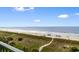 Breathtaking beach view from balcony offering clear skies and soft, sandy shores at 4505 S Ocean Blvd. # 5D, North Myrtle Beach, SC 29582