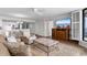 Spacious living room with an open concept to the dining area and ocean views at 4505 S Ocean Blvd. # 5D, North Myrtle Beach, SC 29582