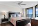 Comfortable main bedroom with ocean views and balcony access at 4505 S Ocean Blvd. # 5D, North Myrtle Beach, SC 29582