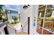Stairway to the front door and sidelight window of the home at 52 Fish Shack Alley, Murrells Inlet, SC 29576