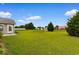 Expansive backyard with lush green grass and a storage shed, ideal for outdoor activities at 520 Winged Elm St., Loris, SC 29569