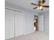 A clean bedroom featuring a closet and neutral carpet, freshly painted with light gray paint at 520 Winged Elm St., Loris, SC 29569