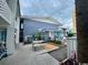 Cozy outdoor courtyard with picnic table, perfect for relaxing in a beach setting at 5409 N Ocean Blvd. # 111, North Myrtle Beach, SC 29582