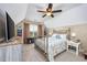 Comfortable bedroom with a beach themed decor and modern furnishings at 5475 Elba Way # 1601, Myrtle Beach, SC 29579