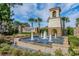 The Tuscany Resort entrance fountain welcomes you with manicured landscaping and peaceful water features at 5475 Elba Way # 1601, Myrtle Beach, SC 29579