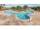 Close up of a fun community pool with shallow 3ft water and a lovely gathering island at 5475 Elba Way # 1601, Myrtle Beach, SC 29579