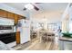 Open-concept kitchen, dining and living area at 6000 N Ocean Blvd. # 329, North Myrtle Beach, SC 29582