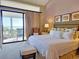 Bedroom featuring sliding glass doors to a deck overlooking the ocean at 701 Norris Dr., Pawleys Island, SC 29585