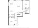Downstairs floor plan with living room, kitchen, dining area, bathroom, and stairs to upper level at 7094 Watercress St, Myrtle Beach, SC 29579
