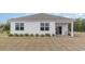 Exterior view of backyard with small patio and well manicured landscaping at 857 Farmers Passage Loop, Loris, SC 29569