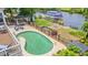 Expansive backyard featuring a pool, outdoor bar, and private boat dock on the waterway at 1080 Waterway Ln., Myrtle Beach, SC 29572