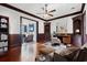 Home office features custom built-ins and hardwood floors at 1080 Waterway Ln., Myrtle Beach, SC 29572
