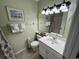 Full bathroom with a tub/shower combo and seashell decor at 1101 Possum Trot Rd. # A202, North Myrtle Beach, SC 29582