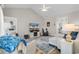 Cozy living space showcasing vaulted ceilings, a tv, and stylish decor with an inviting atmosphere at 135 Maggie Way, Myrtle Beach, SC 29588