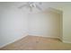 Bedroom with neutral walls and flooring featuring a ceiling fan for added comfort and air circulation at 153 Wimbledon Way # 153, Murrells Inlet, SC 29576
