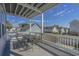 Enjoy the views from this comfortable deck with seating for relaxing and dining at 1613 Havens Dr., North Myrtle Beach, SC 29582