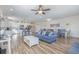 Inviting living area with an open layout to the kitchen, dining area, and cozy furniture at 1613 Havens Dr., North Myrtle Beach, SC 29582