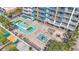 Aerial view of the outdoor pool with plenty of lounge chairs at 1708 N Ocean Blvd. # 101, Myrtle Beach, SC 29577