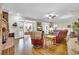 Comfortable living room boasts hardwood floors, fireplace, and french doors to outside at 1961 Bright Rd., Little River, SC 29566