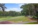 Scenic view of a lush green golf course lined with trees and a winding path, perfect for outdoor recreation at 1969 Governors Landing Rd. # 224, Murrells Inlet, SC 29576
