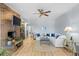 Inviting living room featuring a brick fireplace, stylish decor, and comfortable seating, perfect for relaxation at 1969 Governors Landing Rd. # 224, Murrells Inlet, SC 29576