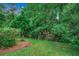 Lush backyard featuring mature trees and meticulously maintained landscaping at 24 Willowbend Dr., Murrells Inlet, SC 29576