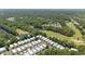 Aerial view of the property located near a golf course, with lush green surroundings and a serene pond at 281 Lumbee Circle, Pawleys Island, SC 29585